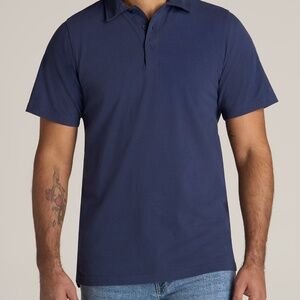 American Tall LJ&S Ultra Soft Short Sleeve Cotton Polo for Tall Men in Vintage M